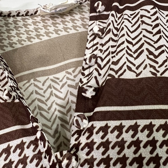 VINTAGE Western 70’s Houndstooth Dress with Brown Accents - Picture 9 of 12